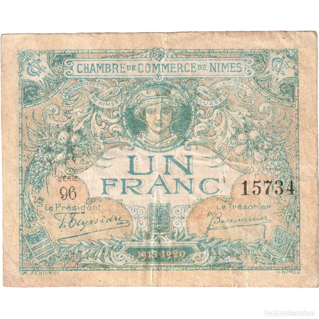 Billetes extranjeros: [#1185276] Francia, N&icirc;mes, 1 Franc, 1915-06-04, Serie 96, BC