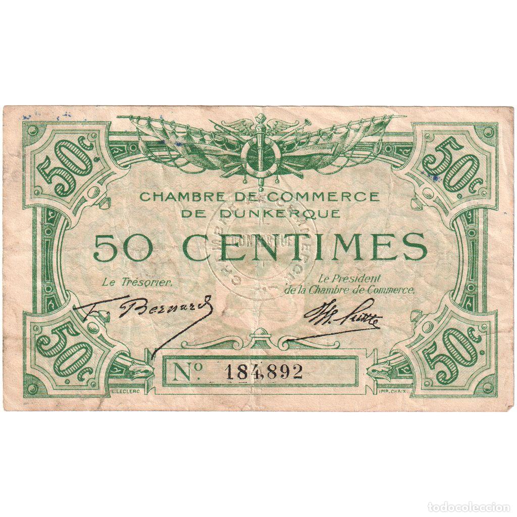Billetes extranjeros: [#1185286] Francia, Dunkerque, 50 Centimes, BC+, Pirot:54-01