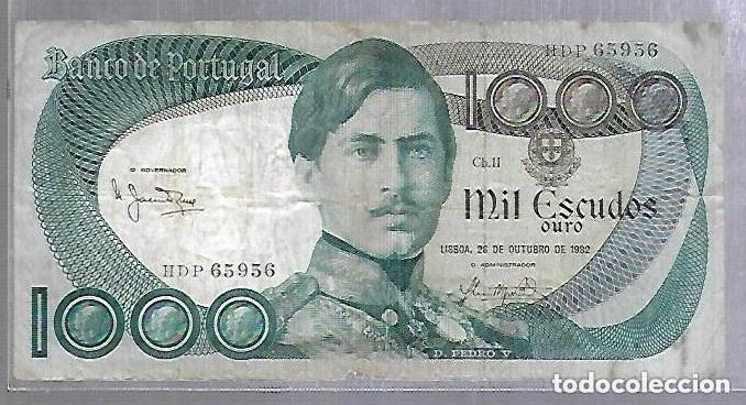 Billetes extranjeros: 1000 escudos, 500 escudos. Billetes Portugal