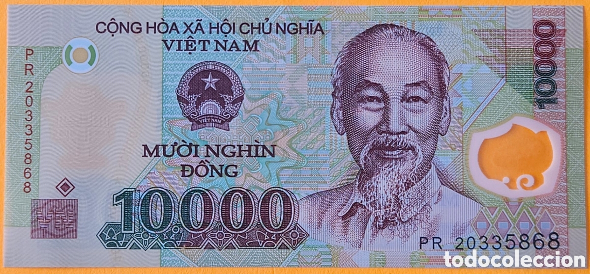 Billetes extranjeros: VIETNAM, 10000 DONG, 2022. SC. PLANCHA.