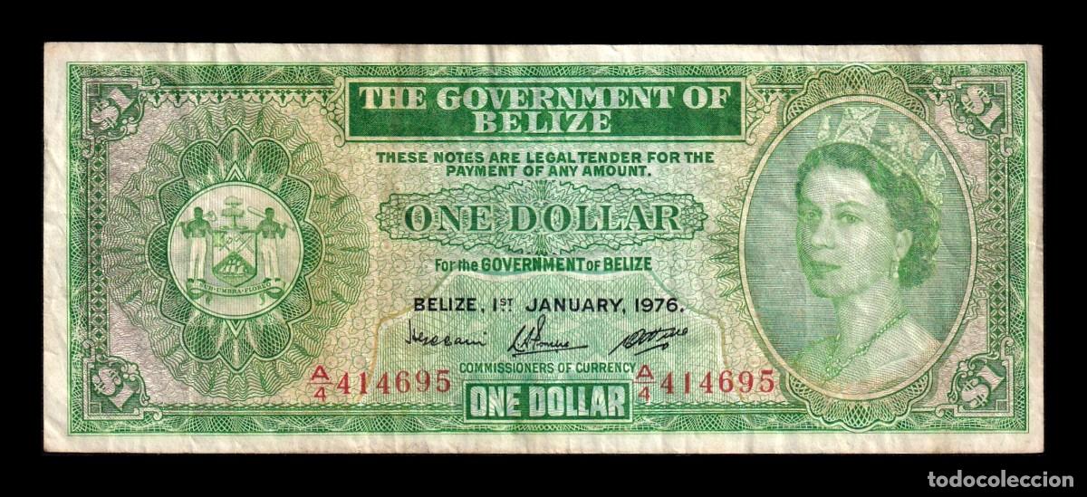 Billetes extranjeros: Belice 1 D&oacute;lar Elizabeth II 1976 Pick 33c Bc/Mbc F/Vf
