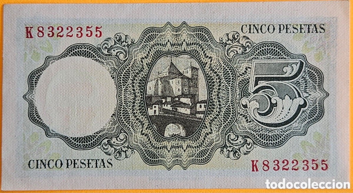 Billetes extranjeros: ESPA&Ntilde;A, 5 PESETAS, 1951. NUEVO. - Foto 2