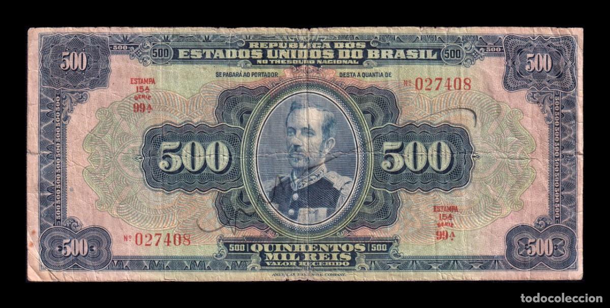 Billetes extranjeros: Brasil 500 Mil Reis Mariscal Floriano Peixoto 1931 Pick 92 Bc F