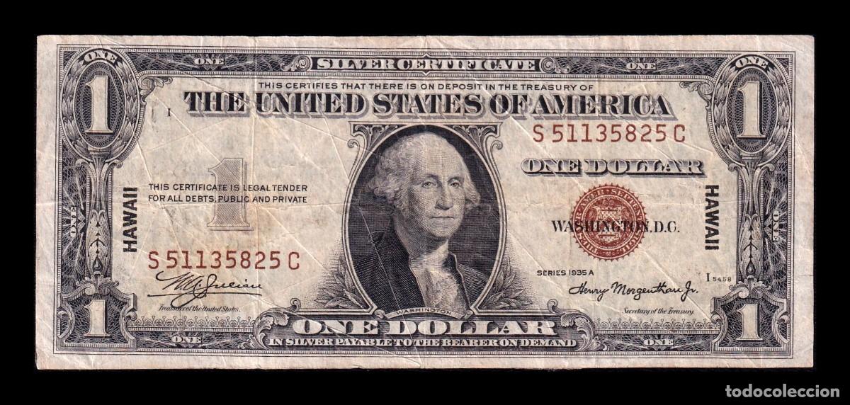 Notas Internacionais: Estados Unidos Hawai 1 D&oacute;lar George Washington 1935A (1942) Pick 36 Bc/Mbc F/Vf