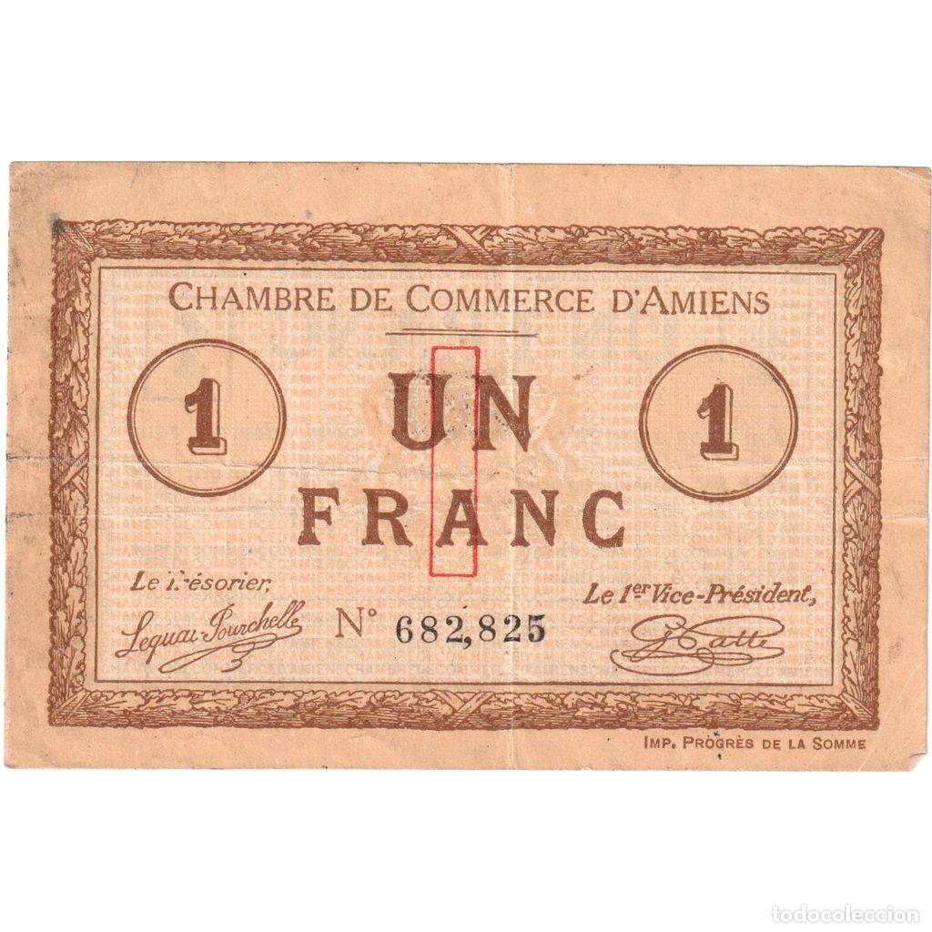 Billetes extranjeros: [#1185304] Francia, Amiens, 1 Franc, 682825, BC, Pirot:7-8