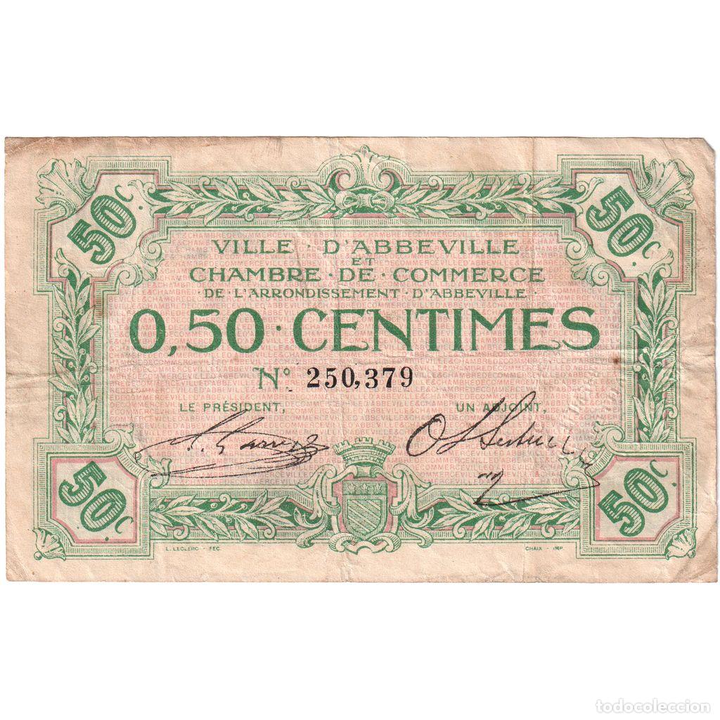 Billetes extranjeros: [#1185306] Francia, Abbeville, 50 Centimes, 250379, BC, Pirot:1-1