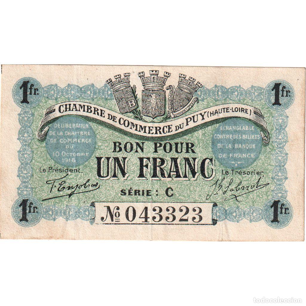 Billetes extranjeros: [#1185308] Francia, 1 Franc, 1920-10-10, SERIE C, MBC