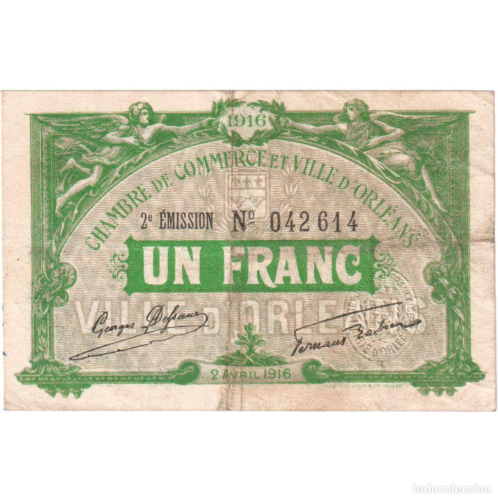Billetes extranjeros: [#1185309] Francia, Orl&eacute;ans, 1 Franc, 1916-04-02, 042614, BC, Pirot:95-12