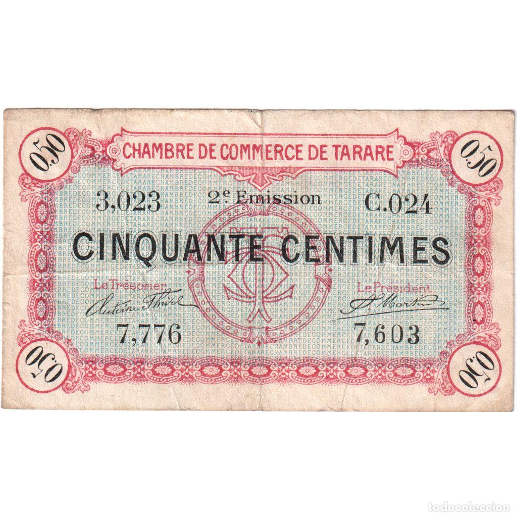 Billetes extranjeros: [#1185311] Francia, Tarare, 50 Centimes, 1917-04-21, BC, Pirot:119-27