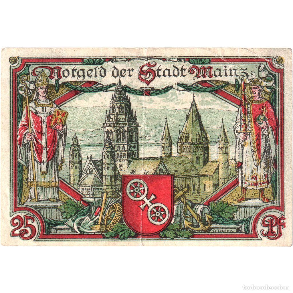 Billetes extranjeros: [#1185323] Alemania, Mainz Stadt, 25 Pfennig, 1921-01-01, MBC
