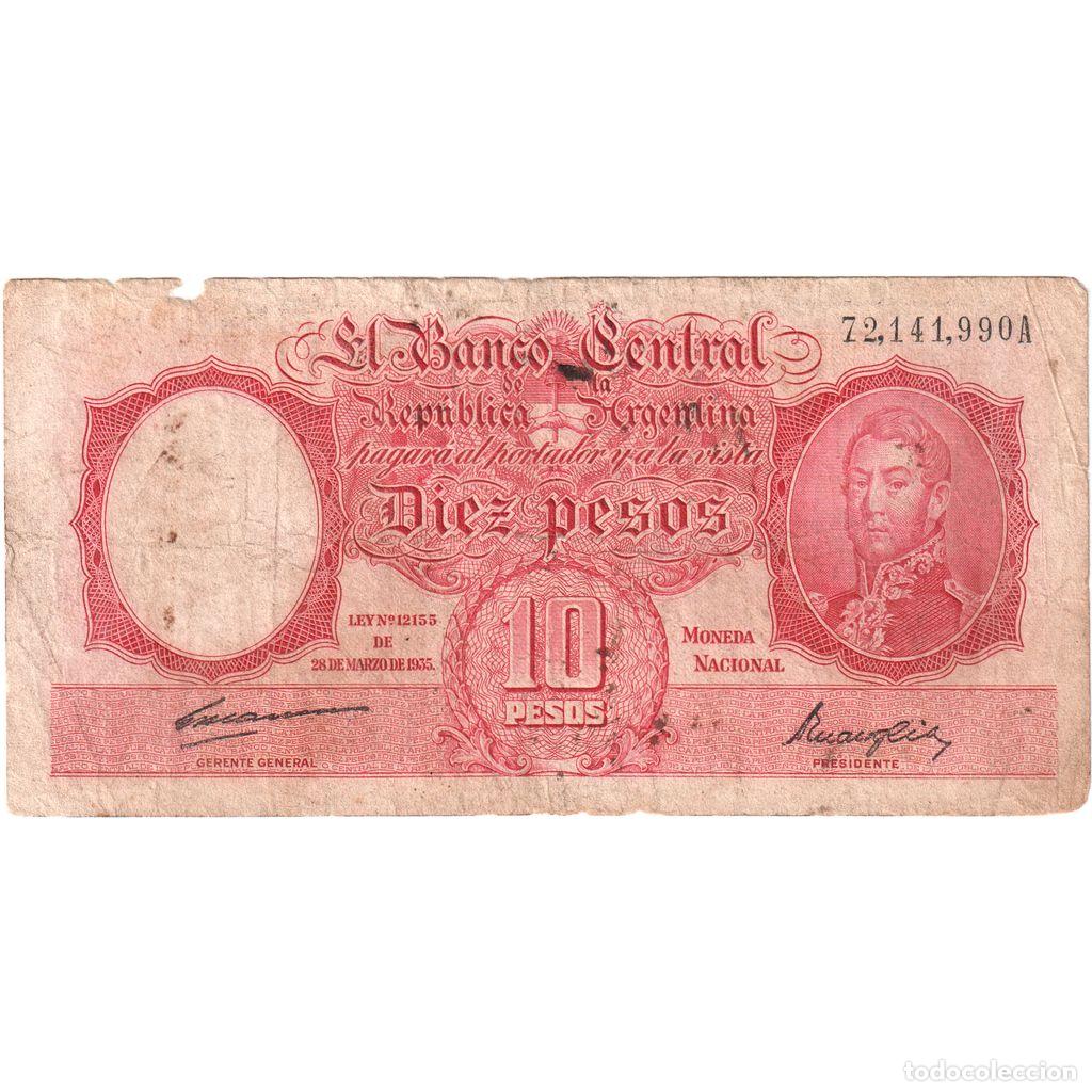Billetes extranjeros: [#1185332] Argentina, 10 Pesos, 1935-03-28, RC+