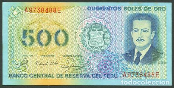 Billetes extranjeros: PERU. 500 soles 1982. Impresora - TDLR. Pick 125A. Jose Qui&ntilde;ones.