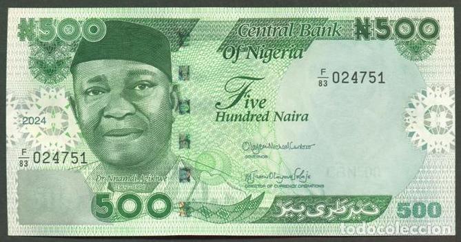 Billetes extranjeros: NIGERIA. 500 naira 2024.