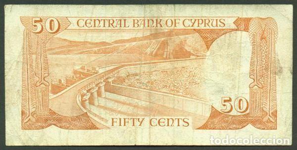 Billetes extranjeros: CHIPRE. 50 cents 1.4.1987 - Foto 2