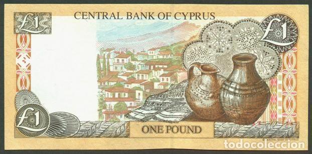 Billetes extranjeros: CHIPRE. 1 pound (libra) 1.4. 2004. Pick 60 d. - Foto 2