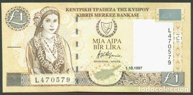 Billetes extranjeros: CHIPRE. 1 pound (libra) 1.10. 1997. Pick 60 a.
