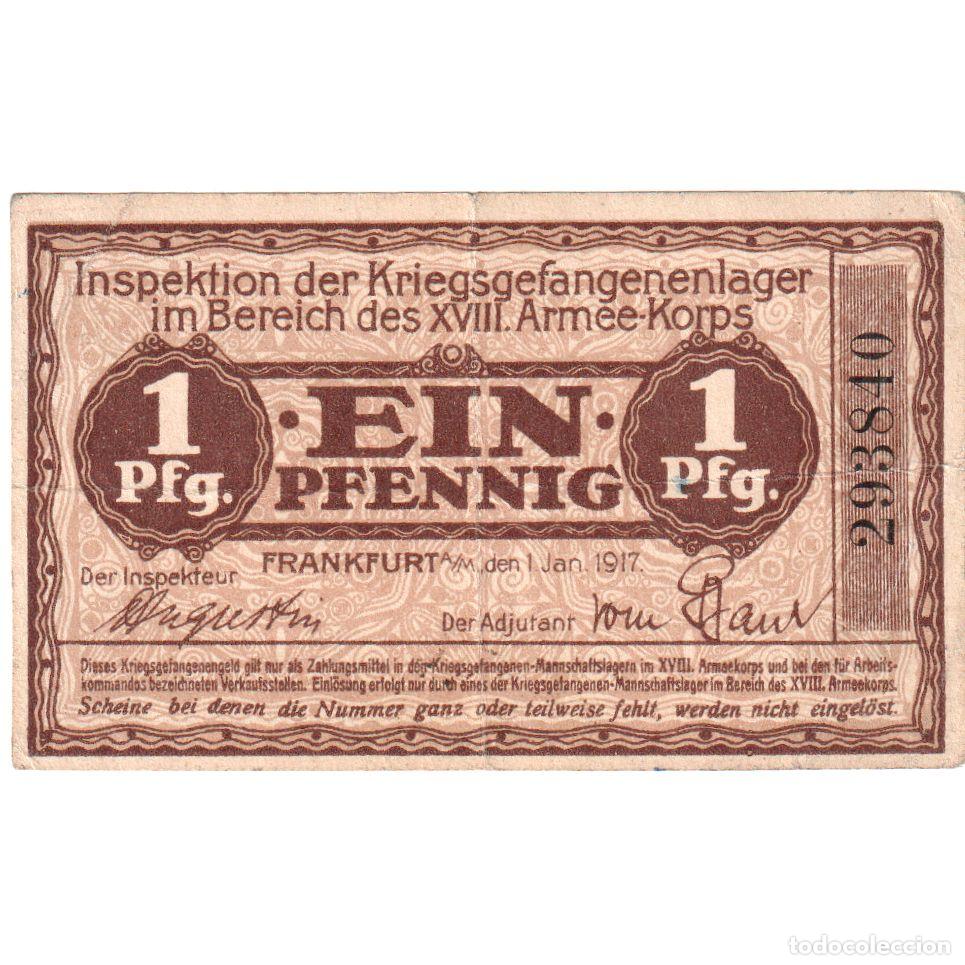 Billetes extranjeros: [#1185336] Alemania, Frankfurt, 1 Pfennig, 1917-01-01, MBC