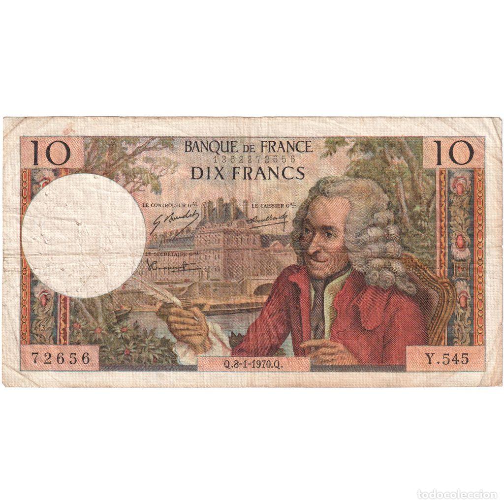 Billetes extranjeros: [#1185351] Francia, 10 Francs, Voltaire, 1970-01-08, Y.545, BC