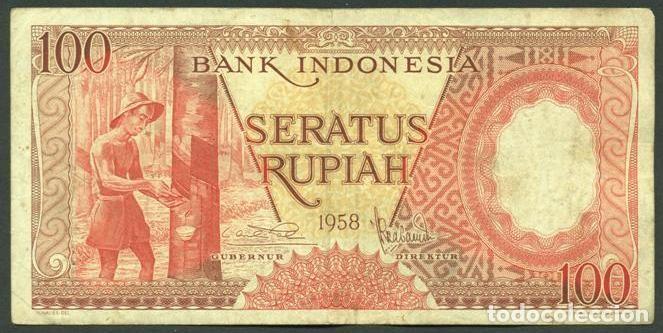 Billetes extranjeros: INDONESIA. 100 rupiah 1958. Pick 59.