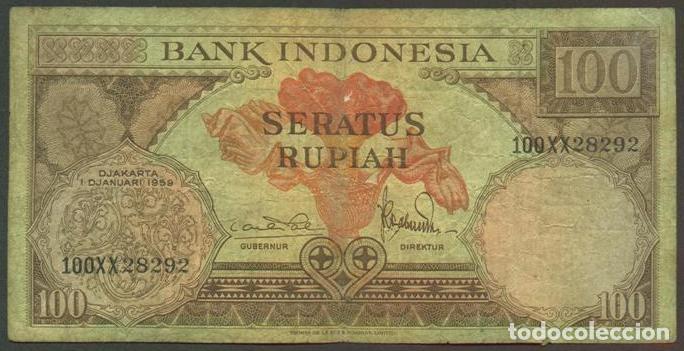 Billetes extranjeros: INDONESIA. 100 rupiah 1.1.1959. Pick 69. Serie XX. &iquest;Reposicion?