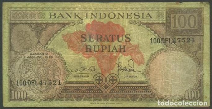 Billetes extranjeros: INDONESIA. 100 rupiah 1.1.1959. Pick 69.