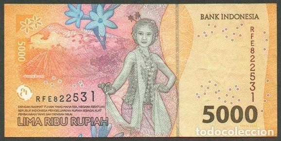 Billetes extranjeros: INDONESIA. 5000 rupiah 2022.