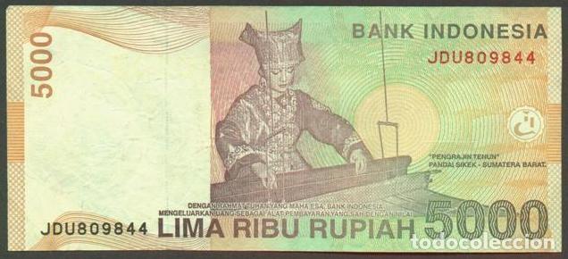 Billetes extranjeros: INDONESIA. 5000 rupiah 2015/2001.