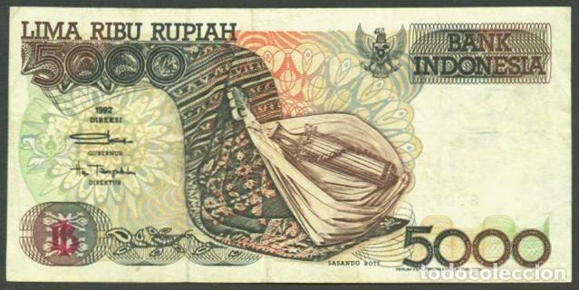 Billetes extranjeros: INDONESIA. 5000 rupiah 1992/2001