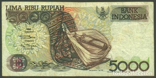 Billetes extranjeros: INDONESIA. 5000 rupiah 1992/1992.