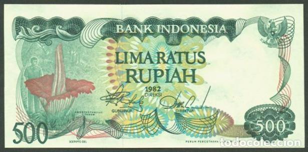 Billetes extranjeros: INDONESIA. 500 rupiah 1982. Pick 121. Prefijo X - reposicion.