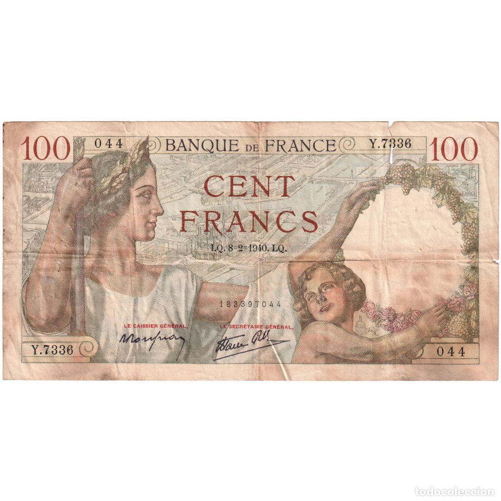 Billetes extranjeros: [#1185368] Francia, 100 Francs, Sully, 1940-02-08, Y.7336, RC