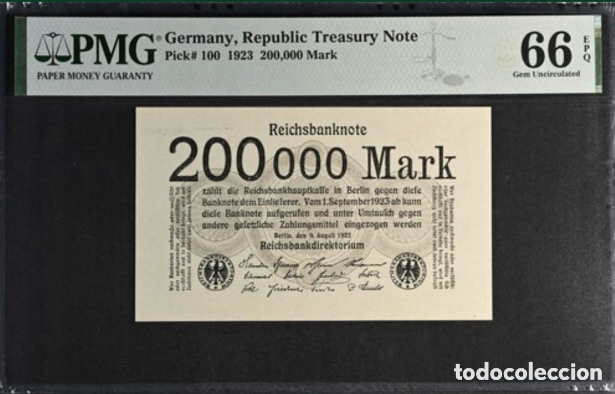 Billetes extranjeros: Billete Alemania 200000 marcos 1923 PMG 66 pick 100
