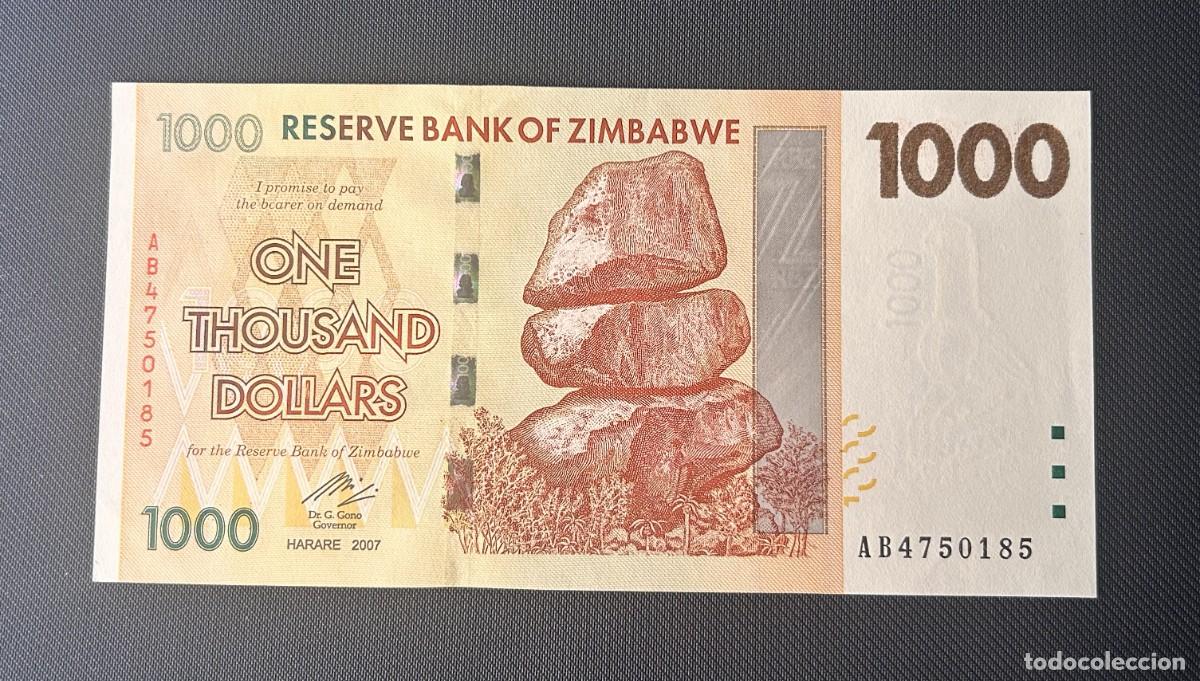 Billetes extranjeros: 1000 DOLARES 2008 ZIMBABWE. P# 71. SC / UNC