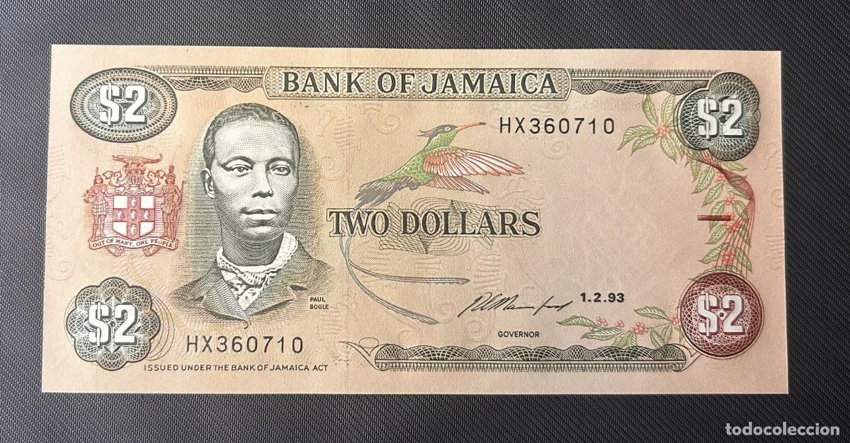 Billetes extranjeros: 2 DOLARES 1993 JAMAICA. P# 69E. SC / UNC