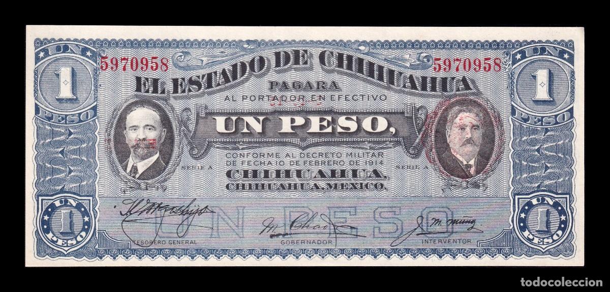 Billetes extranjeros: M&eacute;xico 1 Peso 1915 Pick S529c Serie A Sc Unc