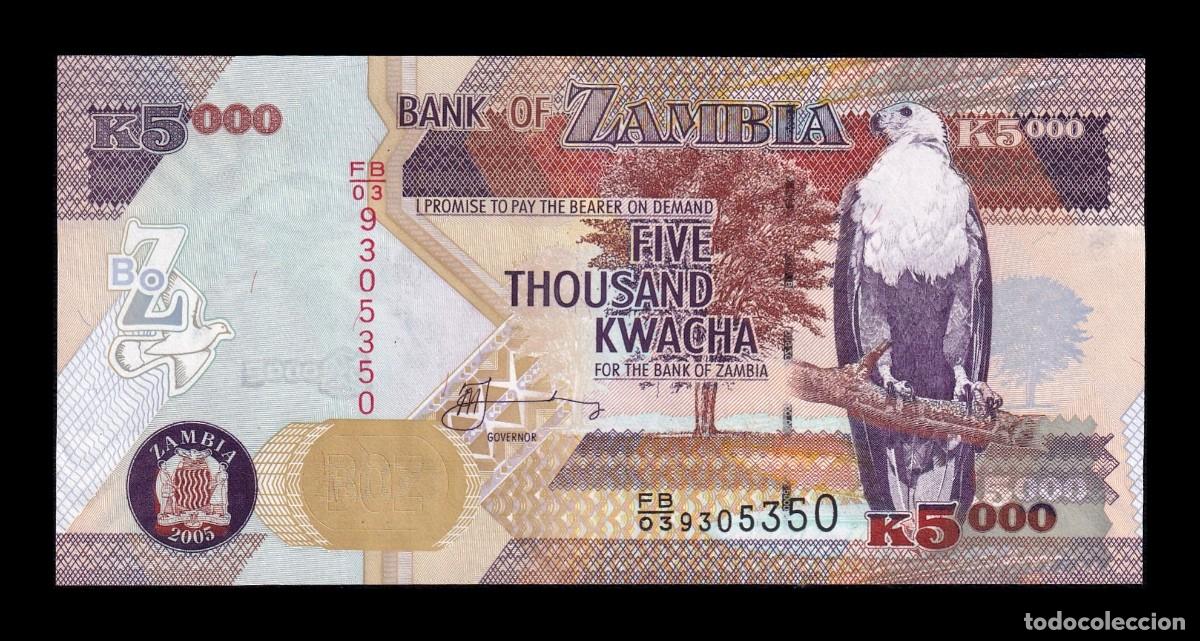 Billetes extranjeros: Zambia 5000 Kwacha 2005 Pick 25b Sc Unc