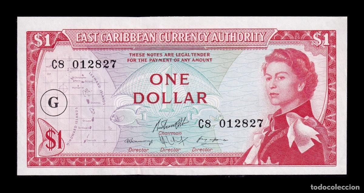 Billetes extranjeros: Estados del Caribe Granada 1 D&oacute;lar Elizabeth II ND (1965) Pick 13j Sc Unc