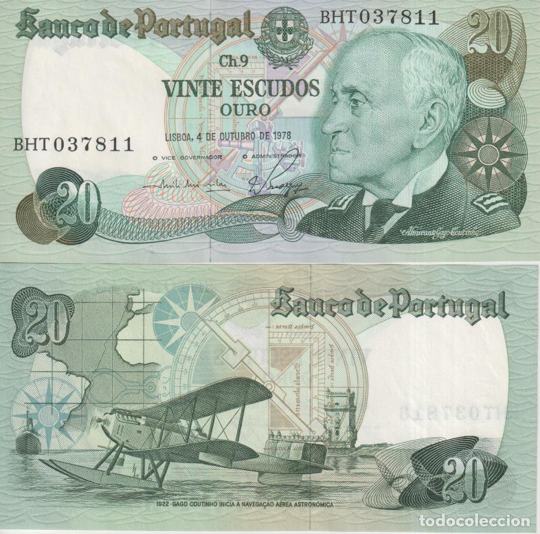 Billetes extranjeros: Portugal 20 Escudos Pick 176 b (1) SC/UNC