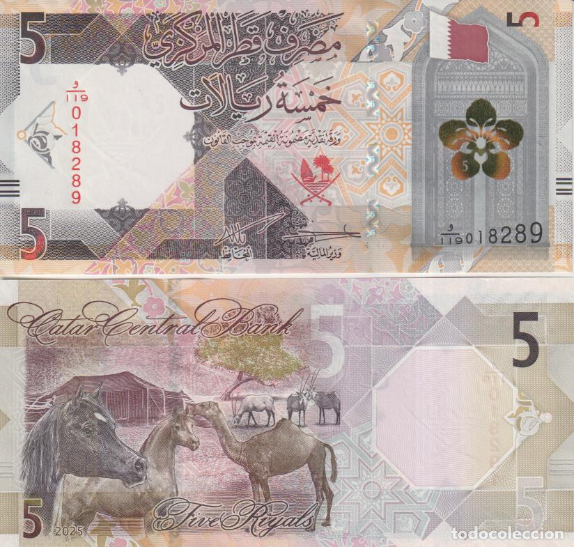 Billetes extranjeros: Qatar 5 riyals del 2025 Pick W 33 SC/UNC