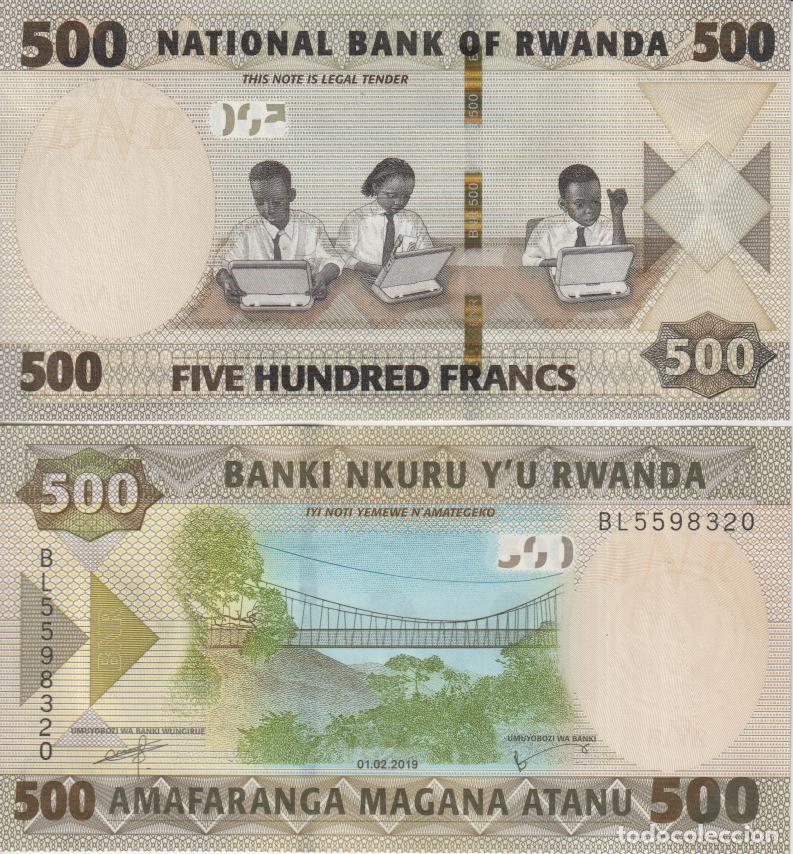 Billetes extranjeros: Ruanda 500 Francs del 2019 Pick W 42 SC/UNC