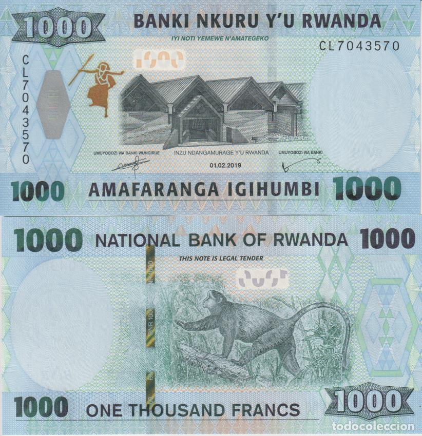 Billetes extranjeros: Ruanda 1000 Francs del 2019 Pick W 43 SC/UNC
