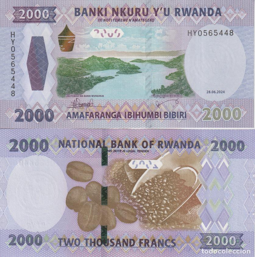 Billetes extranjeros: Ruanda 2000 Francs del 2024 Pick W 44 SC/UNC