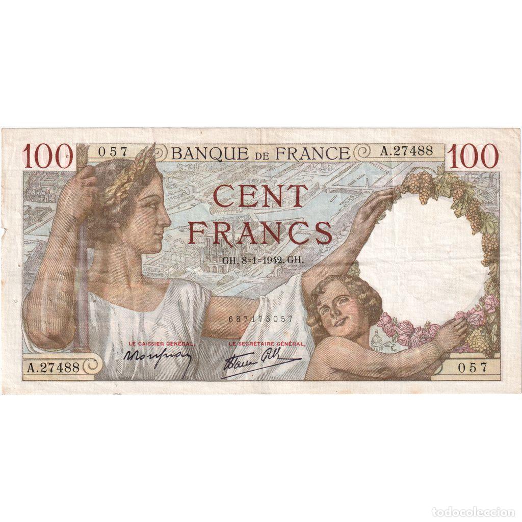 Notas Internacionais: [#1185404] Francia, 100 Francs, Sully, 1942-01-08, A.27488, MBC