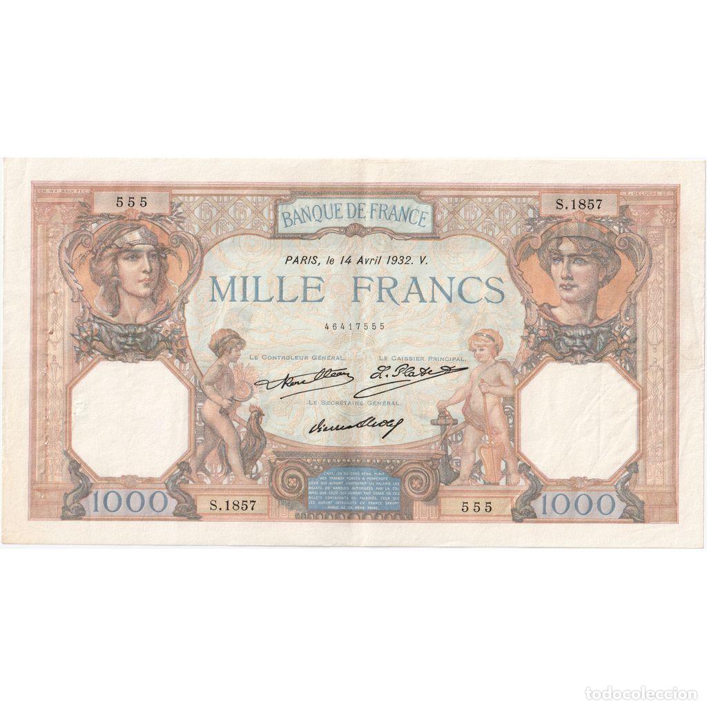 Billetes extranjeros: [#1185388] Francia, 1000 Francs, C&eacute;r&egrave;s et Mercure, 1932-04-14, S.1857, MBC