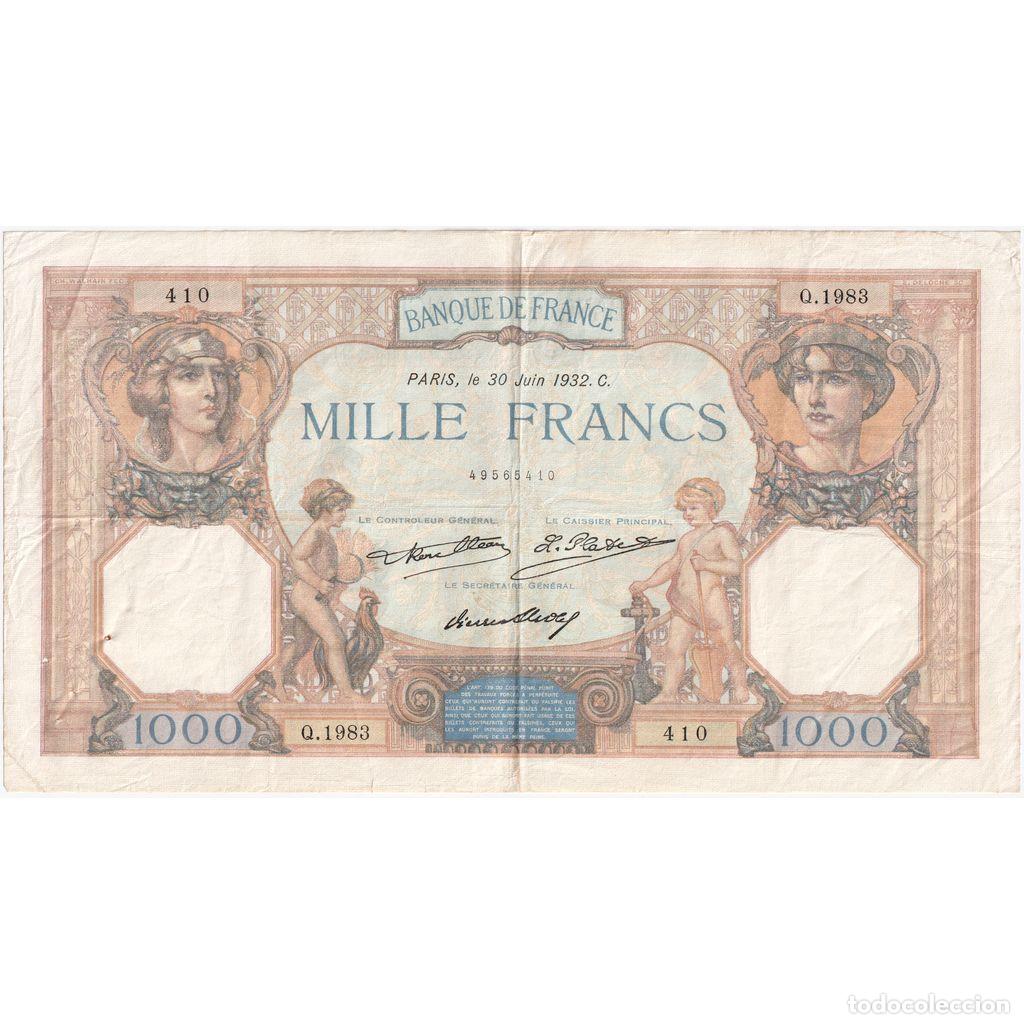 Billetes extranjeros: [#1185391] Francia, 1000 Francs, C&eacute;r&egrave;s et Mercure, 1932-06-30, Q.1983, BC+