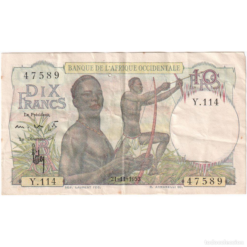 Billetes extranjeros: [#1185401] &Aacute;frica oriental francesa, 10 Francs, 1953-11-21, BC+