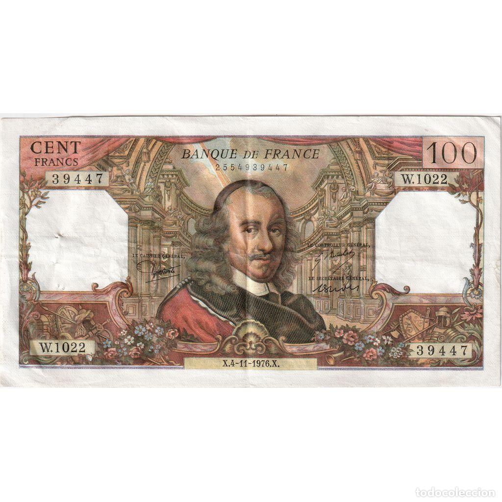 Billetes extranjeros: [#1185411] Francia, 100 Francs, Corneille, 1976-11-04, W.1022, BC+