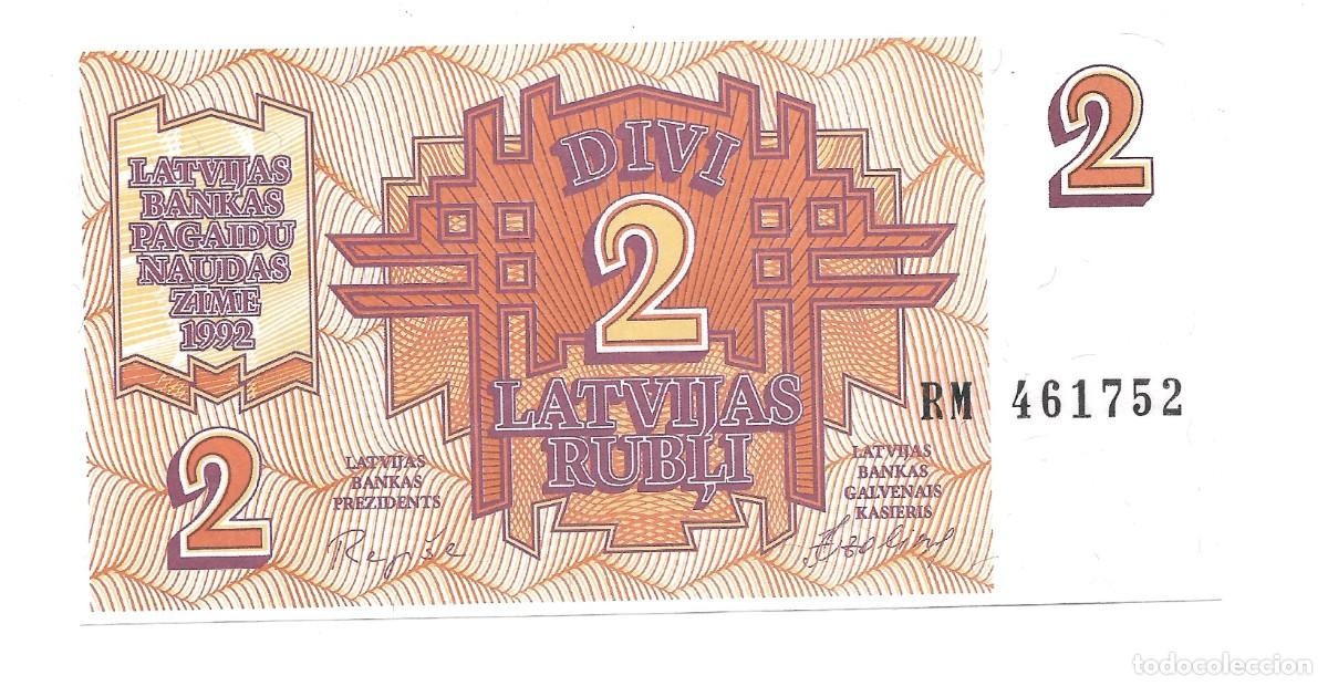 Billetes extranjeros: Billete de 2 Rubli de Letonia del a&ntilde;o 1992 (UNC)