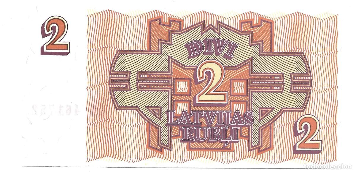 Billetes extranjeros: Billete de 2 Rubli de Letonia del a&ntilde;o 1992 (UNC) - Foto 2