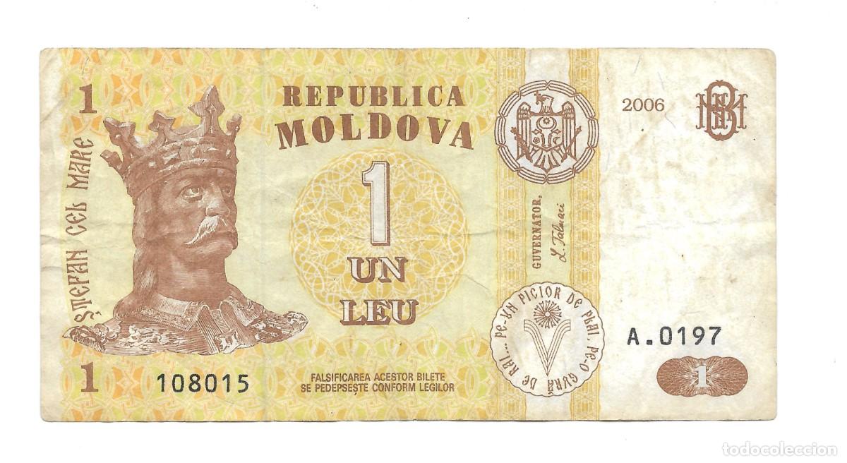Billetes extranjeros: Billete de 1 Leu de Moldavia del a&ntilde;o 2006.VF